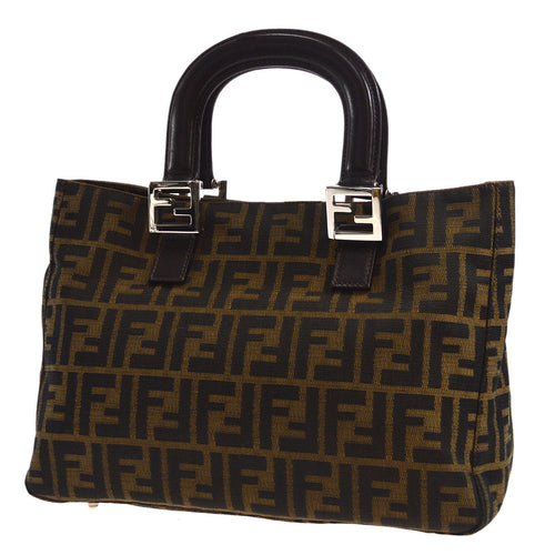 FENDI Zucca Tote Handbag Brown 96495
