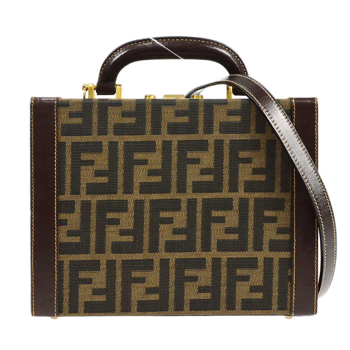 FENDI Zucca 2way Vanity Handbag Brown 66751