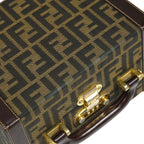 FENDI Zucca 2way Vanity Handbag Brown 66752