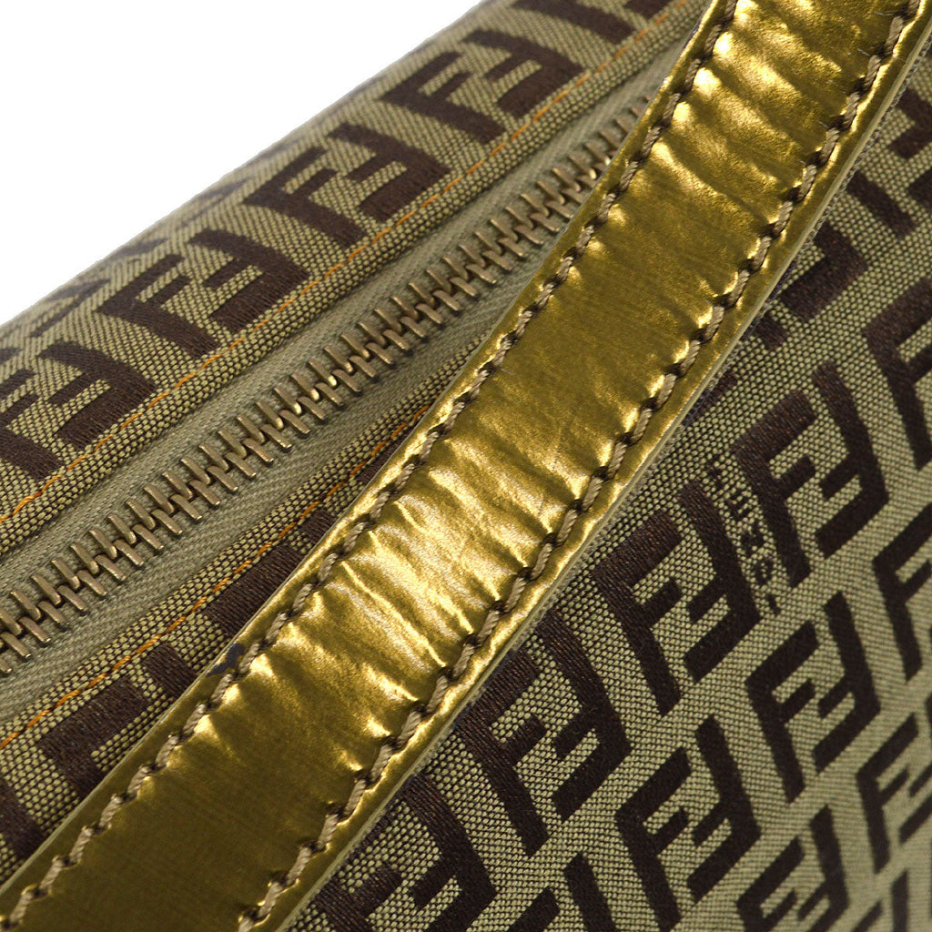 FENDI Zucchino Handbag Beige 77505