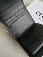 Celine TRIPHOME 10 TRIFOLD WALLET CALFSKIN BLACK