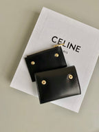 Celine TRIPHOME 9 WALLET TWO-IN-ONE BLACK CALFSKIN