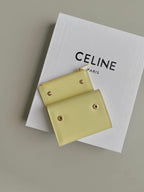 Celine TRIPHOME 9 WALLET TWO-IN-ONE YELLOW PASTEL CALFSKIN