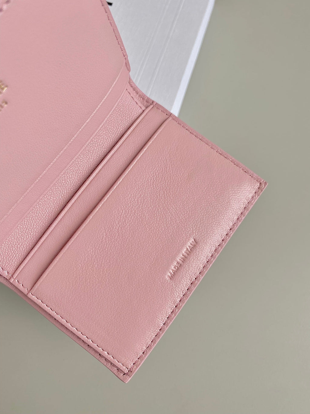 Celine TRIPHOME 9 WALLET TWO-IN-ONE PINK PASTEL CALFSKIN