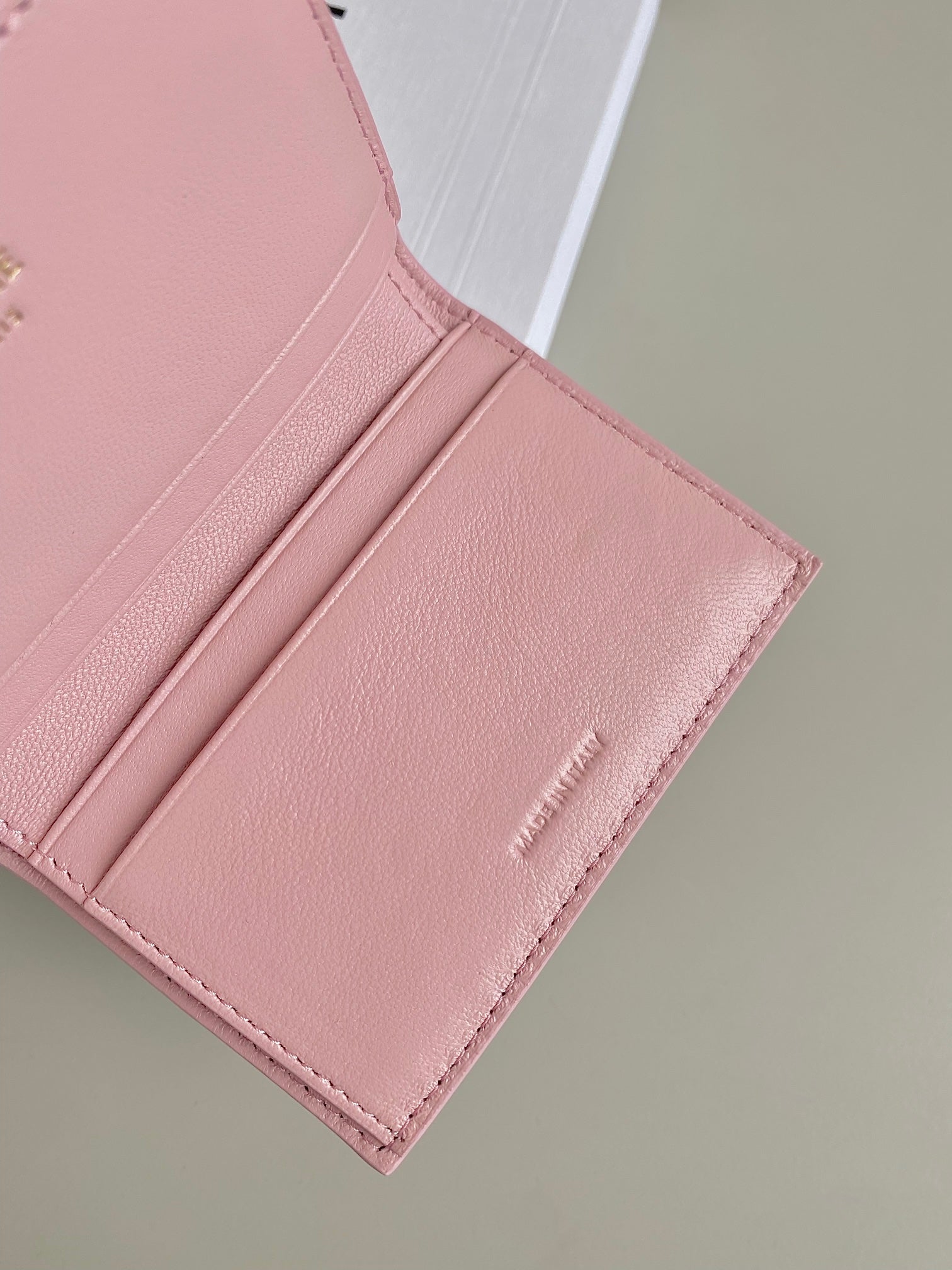 Celine TRIPHOME 9 WALLET TWO-IN-ONE PINK PASTEL CALFSKIN