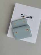 Celine TRIPHOME 9 WALLET TWO-IN-ONE GLACIER BLUE CALFSKIN