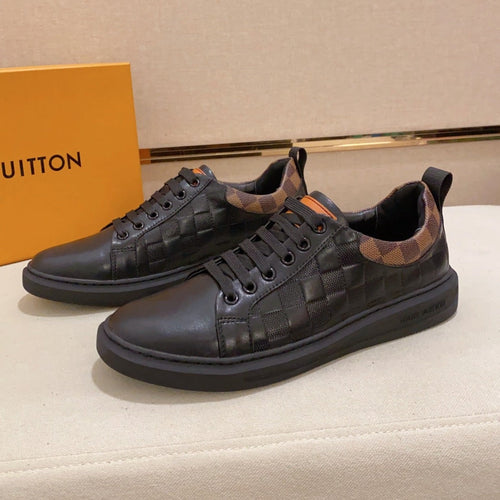 Louis Vuitton TRAINER SNEAKER BLACK DAMIER JACQUARD AND CALFSKIN