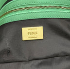 FENDI BAGUETTE WITH FF MOTIF 27 IN DE YORK GREEN SOFT LAMBSKIN GOLD HARDWARE