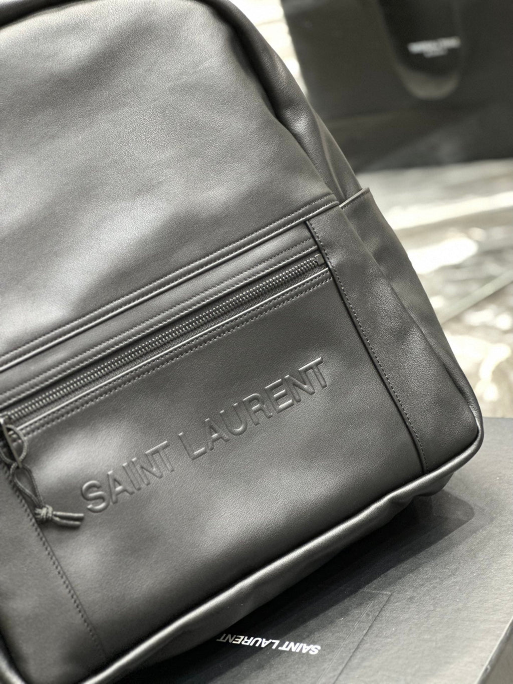 Saint Laurent BACKPACK 37 IN ECHO GRAY CALFSKIN
