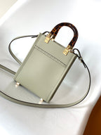 FENDI Fend Mini Sunshine Shopper Bag 18 Light Grey Leather