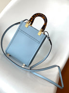FENDI Fend Mini Sunshine Shopper Bag 18 Blue Leather