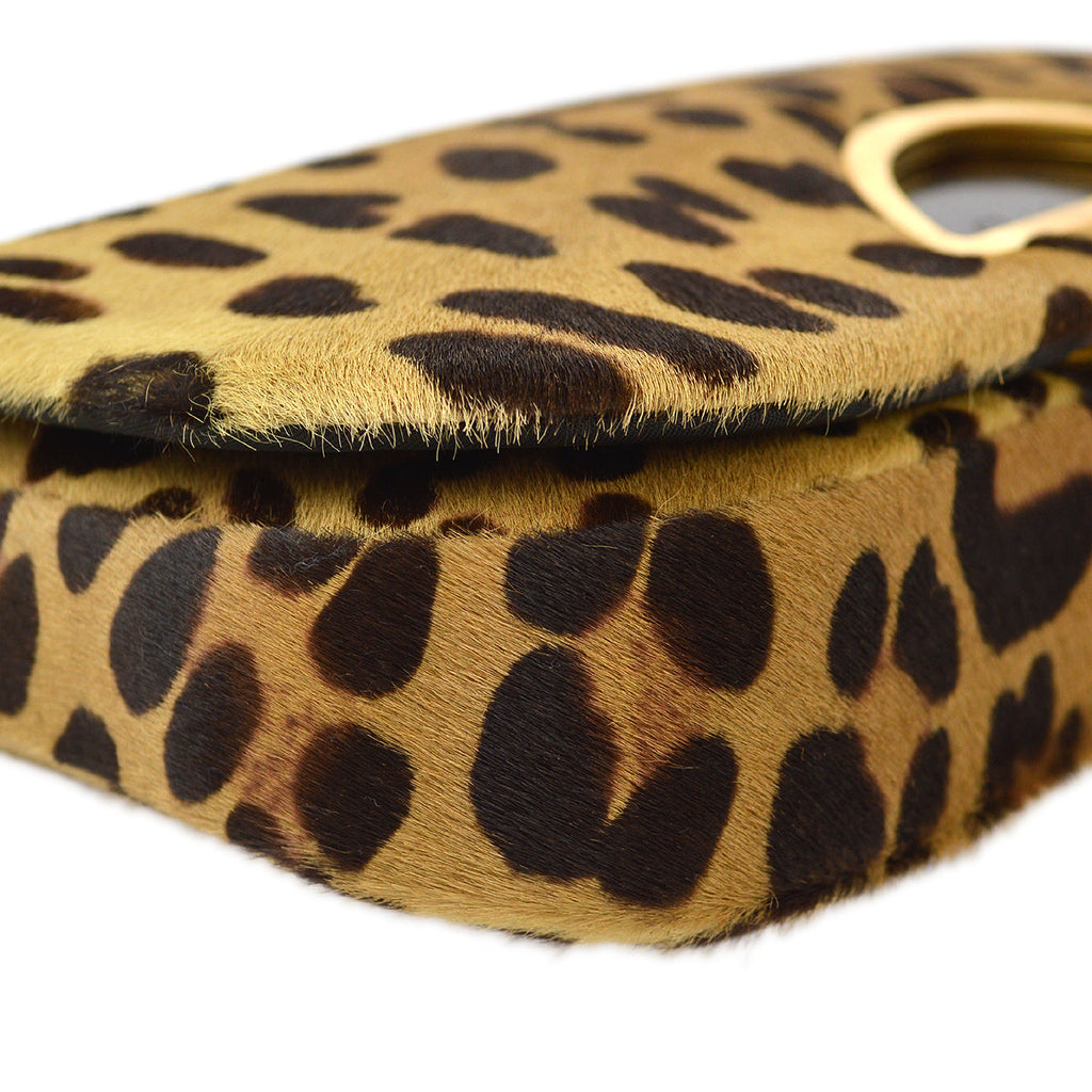 CHRISTIAN DIOR 1999 Malice Pearl Handbag Leopard Pony Hair 66847