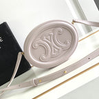 Celine SMOOTH CALFSKIN 16 OVAL WHITE BAG