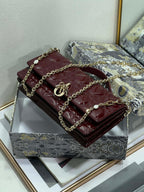 DIOR my mini 21 burgundy patent lambskin