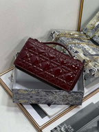 DIOR my mini 21 burgundy patent lambskin