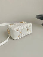DIOR MINI LADY 19 IN WHITE LAMBSKIN