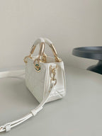DIOR MINI LADY 19 IN WHITE LAMBSKIN
