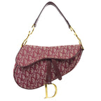 CHRISTIAN DIOR 2002 Trotter Saddle Bag Medium Bordeaux 97532