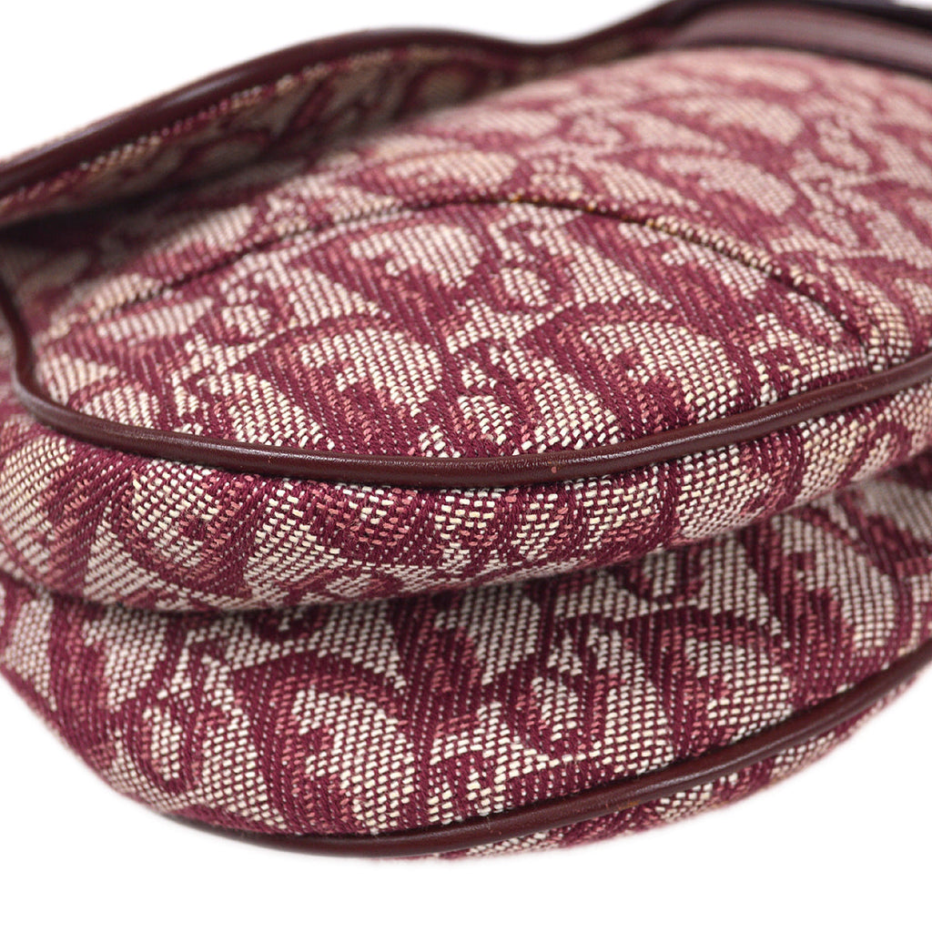 CHRISTIAN DIOR 2002 Trotter Saddle Bag Medium Bordeaux 97532