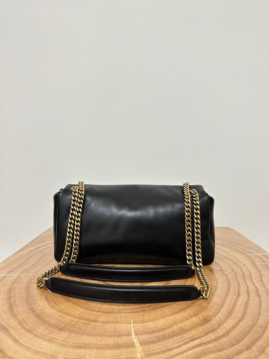 Saint Laurent SL 26cm Calypso Chain Bag Black Leather