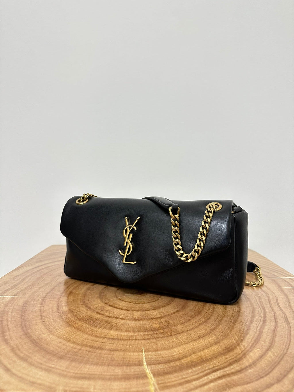 Saint Laurent SL 26cm Calypso Chain Bag Black Leather