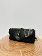 Saint Laurent SL 26cm Calypso Chain Bag Black Leather