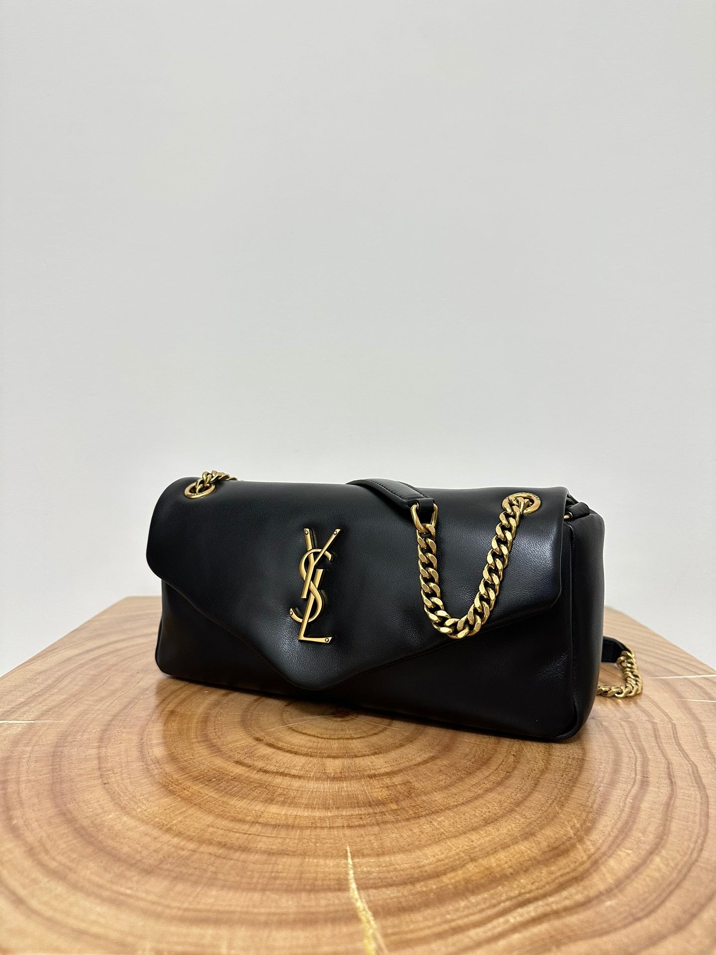 Saint Laurent SL 26cm Calypso Chain Bag Black Leather