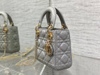 DIOR mini lady 17cm grey lambskin