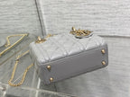 DIOR mini lady 17cm grey lambskin