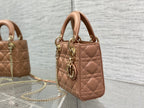 DIOR mini lady 17 pinkish brown lambskin