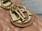 DIOR mini lady 17 pinkish brown lambskin