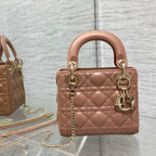 DIOR mini lady 17 pinkish brown lambskin