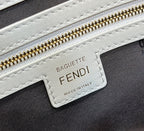 FENDI Baguette 27cm Grey Lambskin Gold Hardware