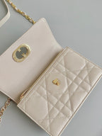 DIOR MINI CHAIN BAG 17 IN BEIGE CALFSKIN