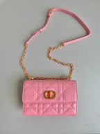 DIOR MINI CHAIN BAG 17 IN LIGHT PINK CALFSKIN