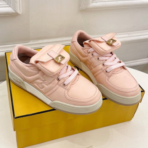 FENDI FENDI TRAINER SNEAKER IN LIGHT PINK LAMBSKIN