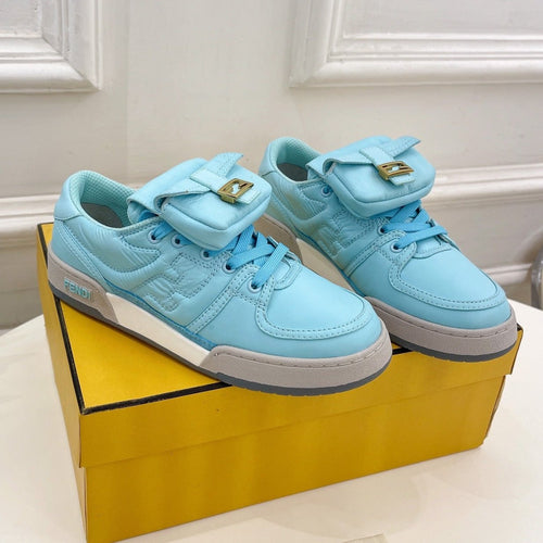 FENDI FENDI TRAINER SNEAKER IN SKY BLUE LAMBSKIN