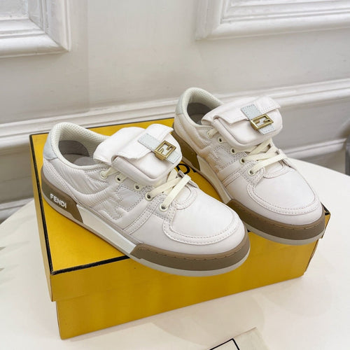 FENDI FENDI TRAINER SNEAKER IN WHITE LAMBSKIN