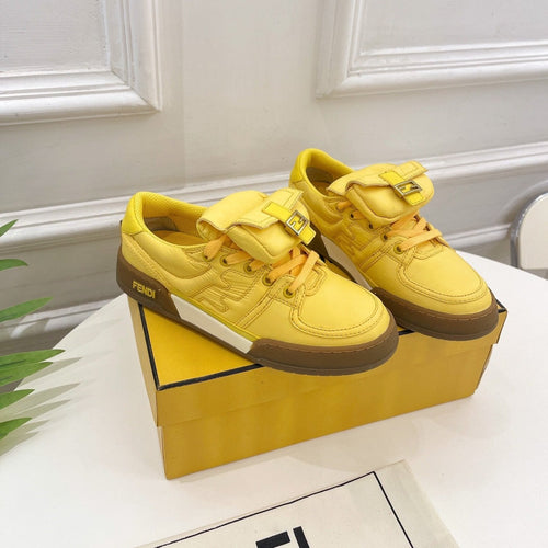 FENDI FENDI TRAINER SNEAKER IN CORN YELLOW LAMBSKIN