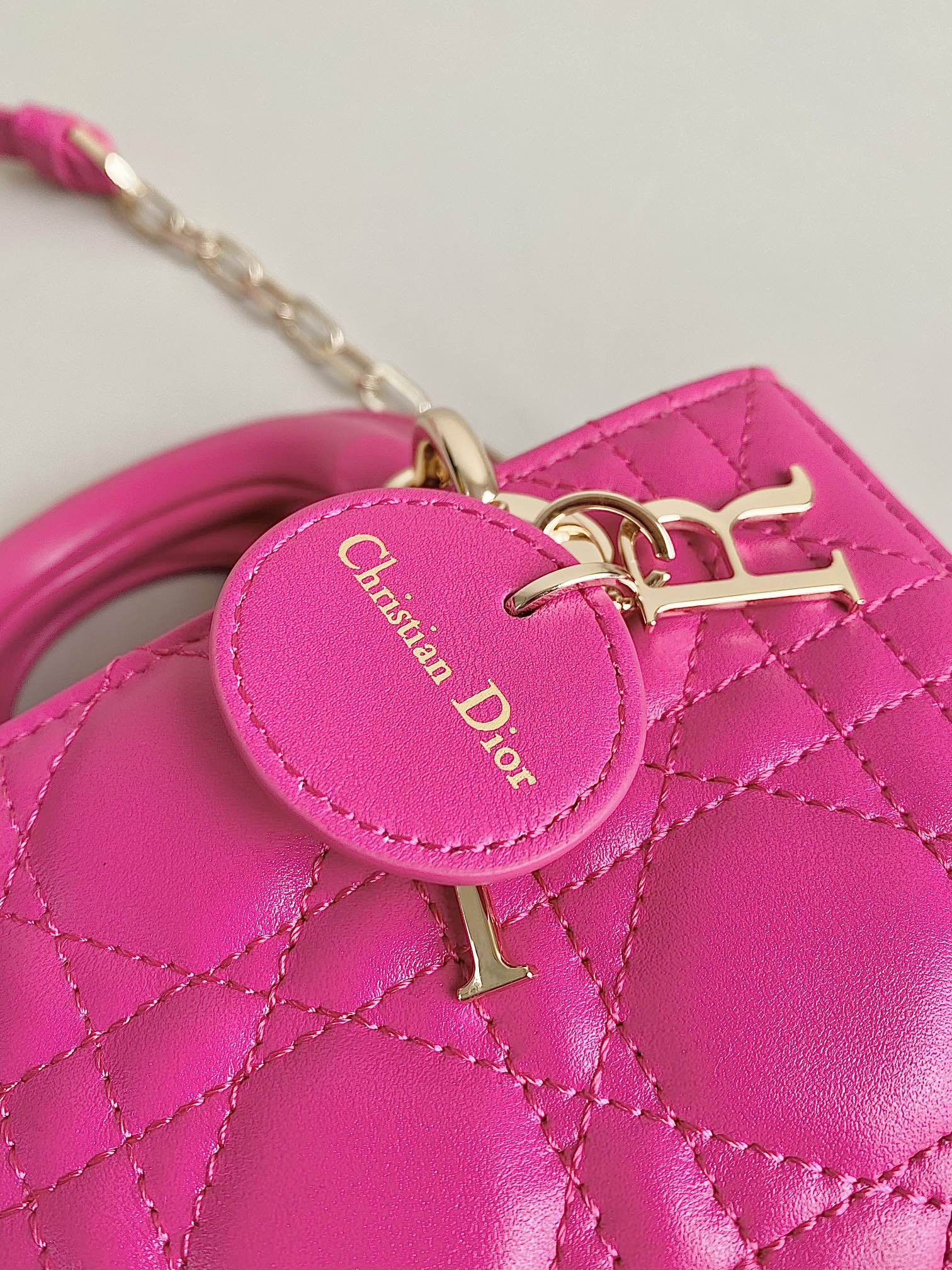 DIOR MINI D-JOY BAG 17 IN HOT PINK LAMBSKIN