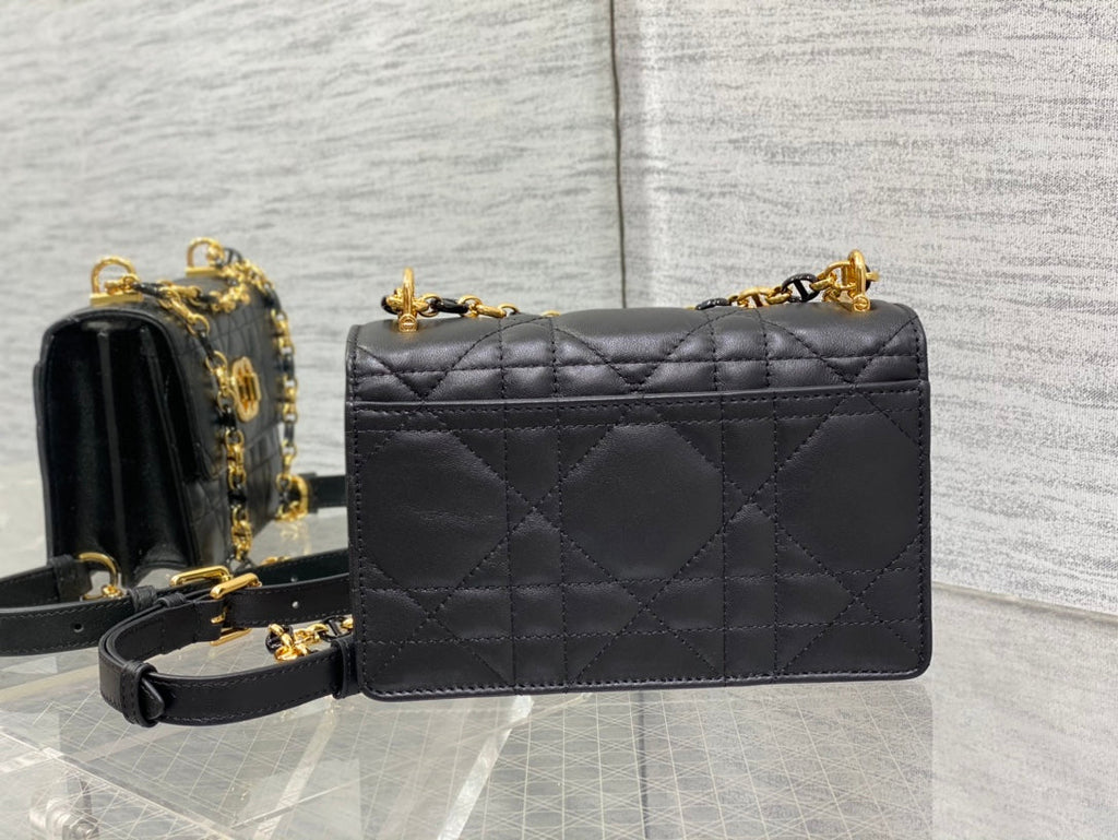 DIOR miss caro mini 18 black calfskin