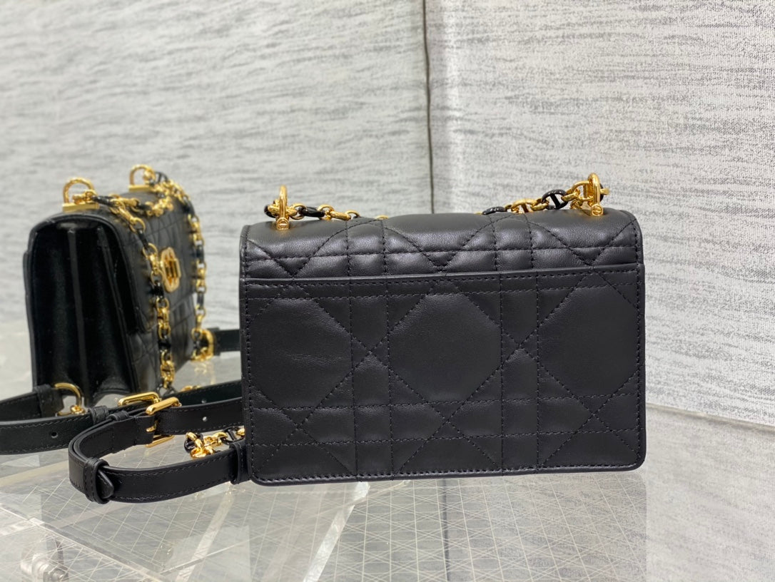 DIOR miss caro mini 18 black calfskin