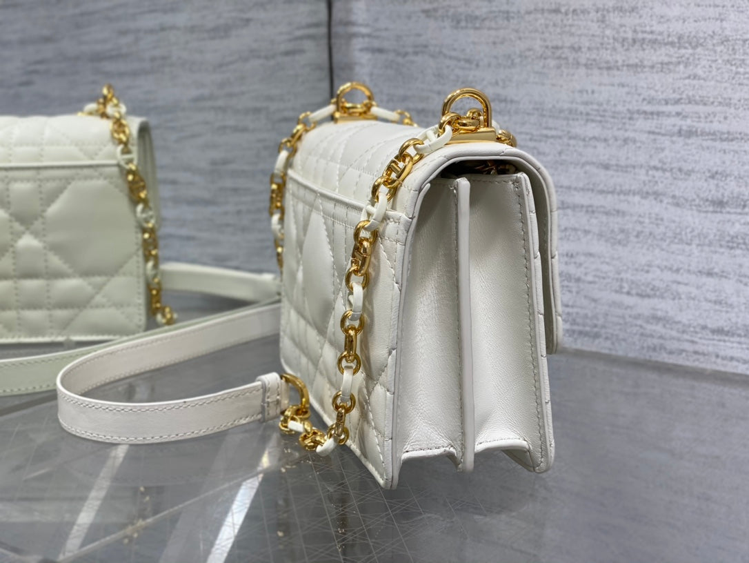 DIOR miss caro mini 18 white calfskin