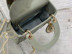 DIOR mini lady 17 rock gray patent calfskin