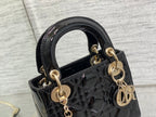 DIOR mini lady 17 black patent calfskin