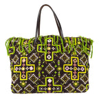 FENDI Beaded Tote Handbag Brown 97786
