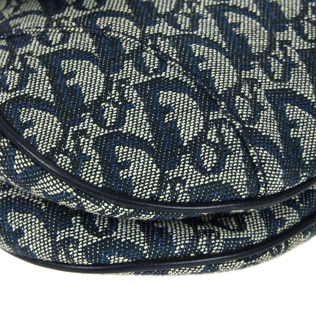 CHRISTIAN DIOR Trotter Saddle Handbag Navy 97774