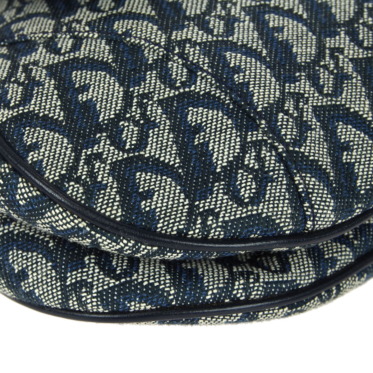 CHRISTIAN DIOR Trotter Saddle Handbag Navy 97774