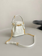 DIOR SMALL C'EST 18 IN WHITE CD-EMBOSSED CALFSKIN