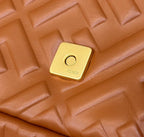 FENDI Baguette 27cm Brown Lambskin Gold Hardware